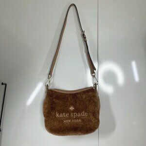Kate Spade Rosie Faux Fur Light Fawn Brown Crossbody Purse Bag K894 One Strap